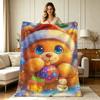 Soft Warm Flannel Blanket with Cute Christmas Bear Print All Season Cozy Throw Blanket for Sofa Couch Bed Office Living Room Holiday Home Decor