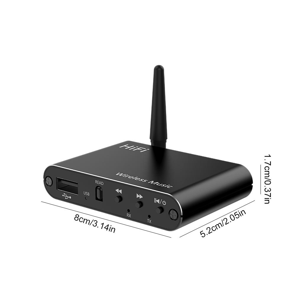 Bluetooth-Compatible 5.4 Audio Adapter BT/U-Disk Play HiFi Music Wireless Adapter Stereo Audio Receiver for Home and Car Stereo