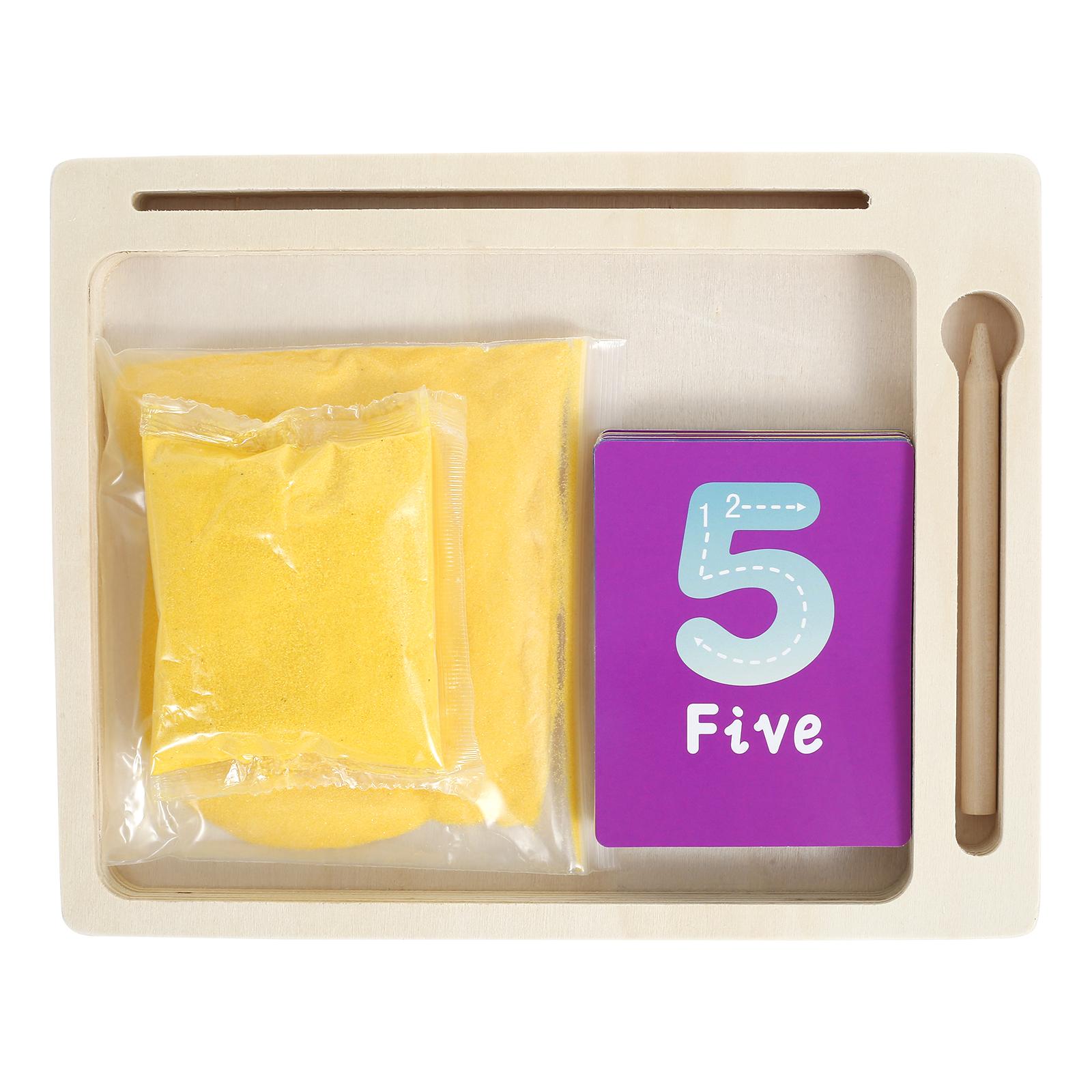 

1/2Pcs Kids Wooden Sand Writing Tray Educational Toddlers Sand Tray Toy Learn Letters and Numbers for Kids Over 3 Years Old