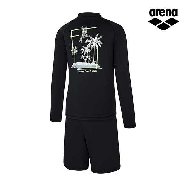 Alena Cocos Relax Fit Zip-Up Rash Guard Set A5Bm1Pc10Blk