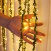 Artificial Green Leaf String Lights, Battery Powered LED Simulation Flower Greenery Garland, Fairy Lights for Wedding Room Indoor Wall Home Decor