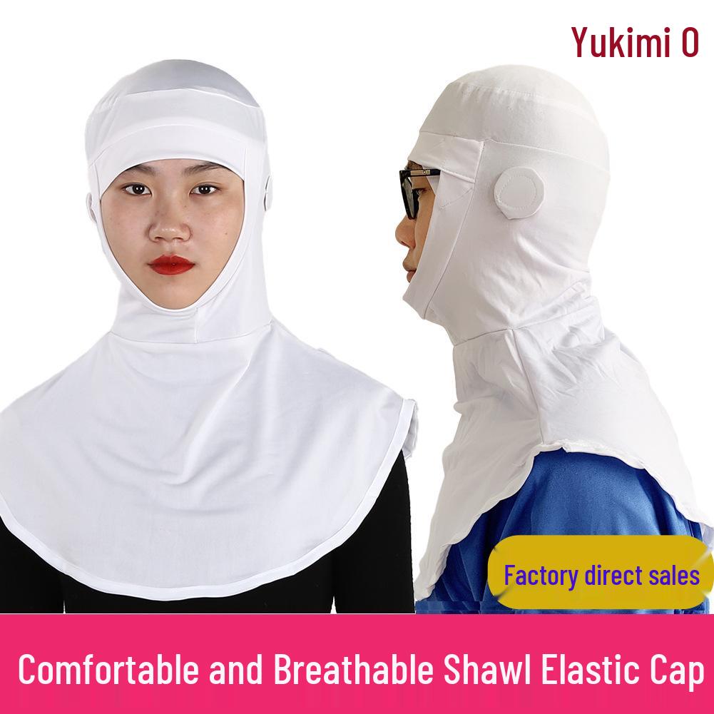 White Dustproof Head Cover Hat - Elastic Sanitary Cap for Men and Women