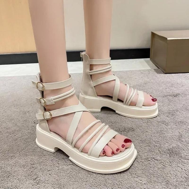 Women's Sandalias Fashion Summer Cool Boots Outdoor Non Slip Platform Sandals Leisure Beach Sandals for Women Roman Cool Booties