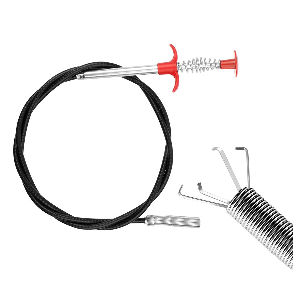 LIKENNY Pipe Cleaner Flexible Grabber Pickup Tool 4 Wire Claws Freely Bendable Drain Pipe Drain Cleaning Tool Bath Washroom Kitchen Toilet Garbage