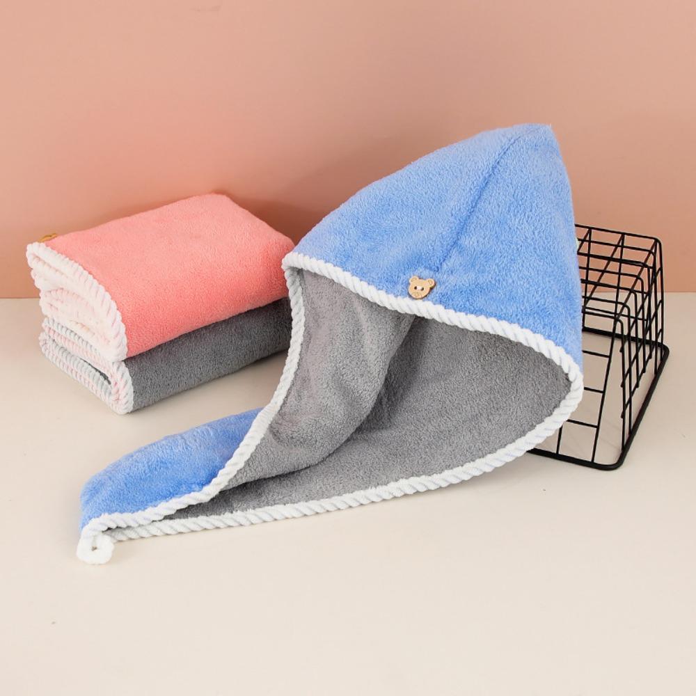 Double Thick Net Red Dry Hair Cap Female Super Absorbent No-blow Wrap Scarf Wipe Hair Towel Shower