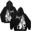 Bluza z kapturem na zamek gothic high street bluza z kapturem oversize płaszcz męski i damski streetwear y2 coat