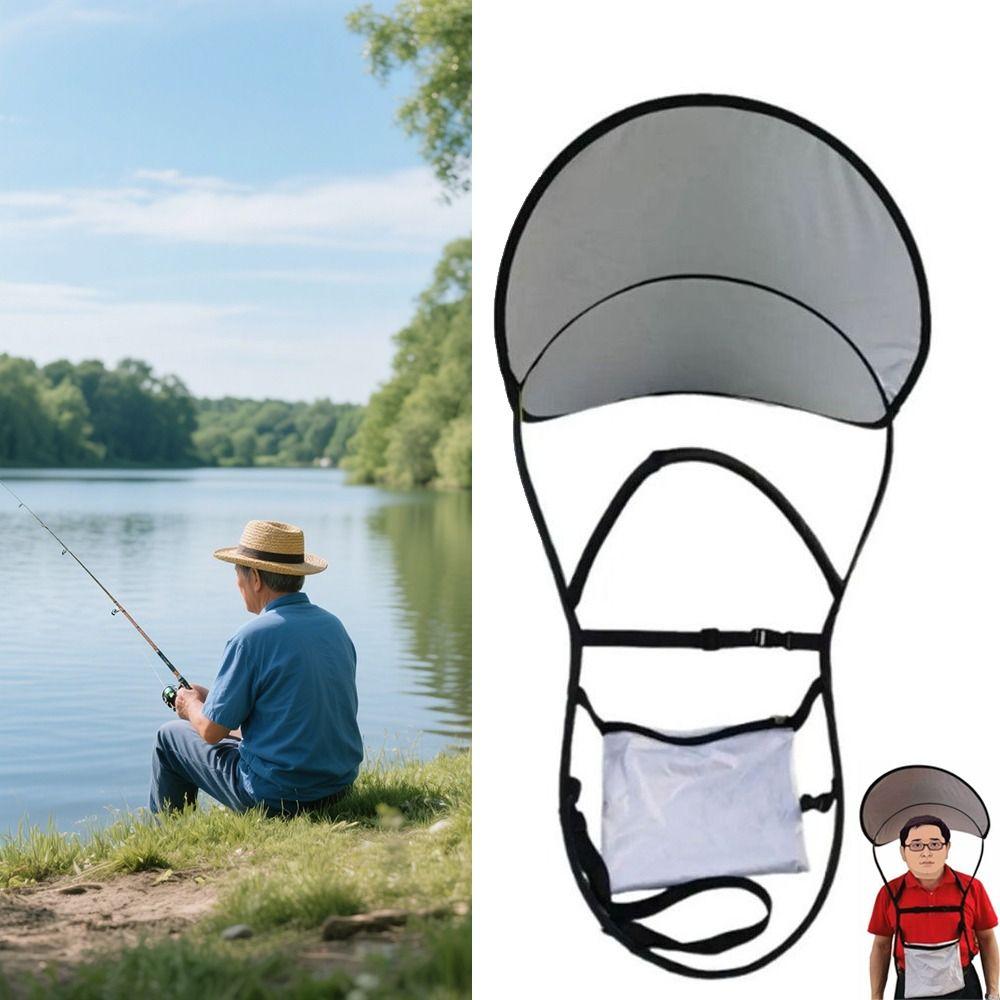 Large Double Shoulder Umbrella Sun Protection Sun Shade Caps Backpack Sunshade Board  Hiking