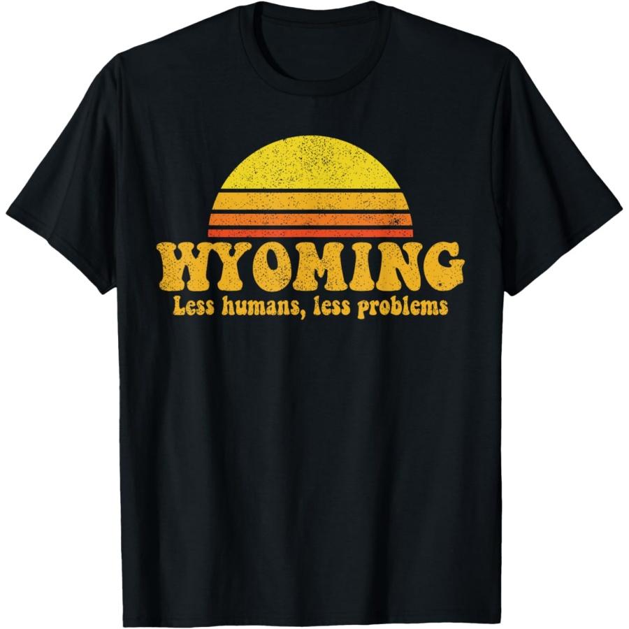 State of Wyoming Funny Vintage Slogan Retro Souvenir US Gift T-Shirt XXXXXL чёрный