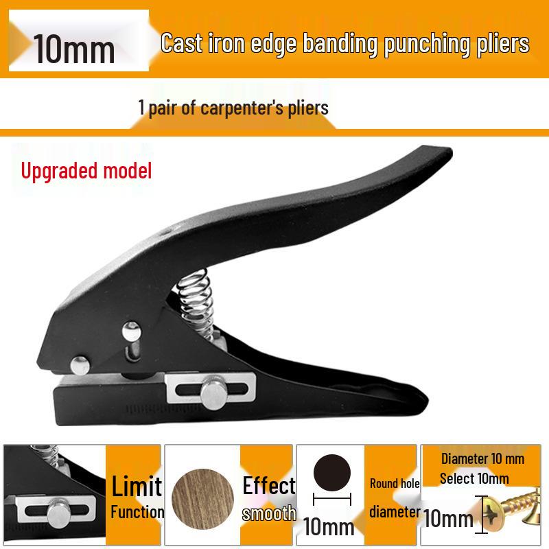 Yi Nian Edge Banding Strip Hole Punch Pliers - Strong, Non-Deforming Round Hole Puncher for Woodwork