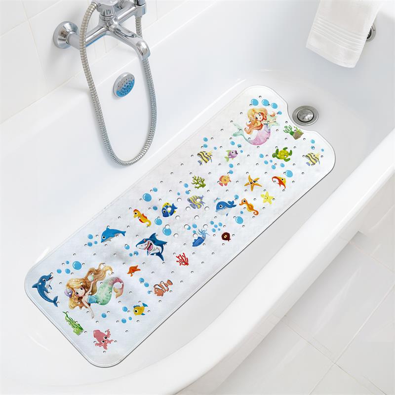 Gyermek Csúszásmentes Rajzfilm Fürdőszobai Szőnyeg - Mosható Ovális Biztonsági Zuhanyzótálca Padló Szőnyeg
