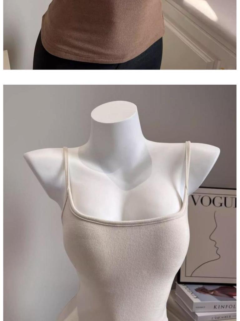 Chest-Enhancing Brushed Cotton Camisole with Inner Padding and Flared Design for Women