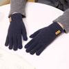 Five Finger Full Finger Mittens Warm Cycling Driving Gloves Elegant Plush Knitting Gloves  Autumn