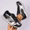 2025 New Leopard Print Platform Sneakers for Women Mixed Color Lace Up Flat Sneaker Woman Non Slip Casual Running Shoes Female
