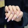 Gothic Red & Black Gradient Handmade Long False Nails