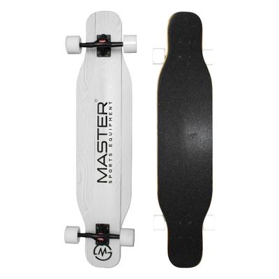 Longboard MASTER 42" Maple Skateboard 107cm - Design: White Wood