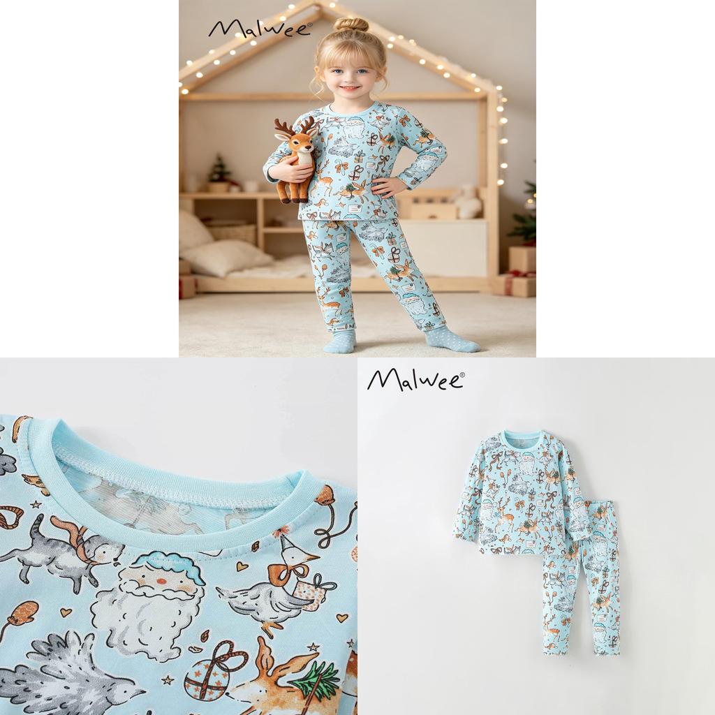 Kids Cartoon Print Sweater Set With Cotton Fabric For Children