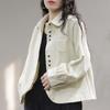 Chemises en Velours Côtelé Vêtements Femmes Vintage Ample Tops d'Automne Streetwear Femmes Simple Tout-Match Poches Style Coréen Chic Littéraire