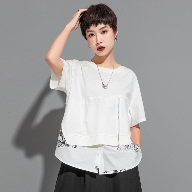 

Женская летняя футболка свободного кроя с цифровой печатью Splice