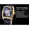 Forsing Men's Fashion Casual Square Hollow Out Mechanical Watch