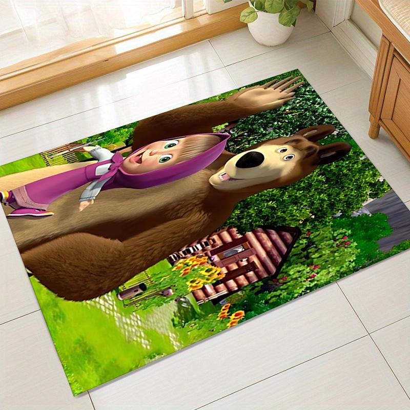Masha Bear Adventure Carpet For Playroom Bedroom Living Room Sofa Home Decorkids Game Area Rug Nonslip Floor Mat