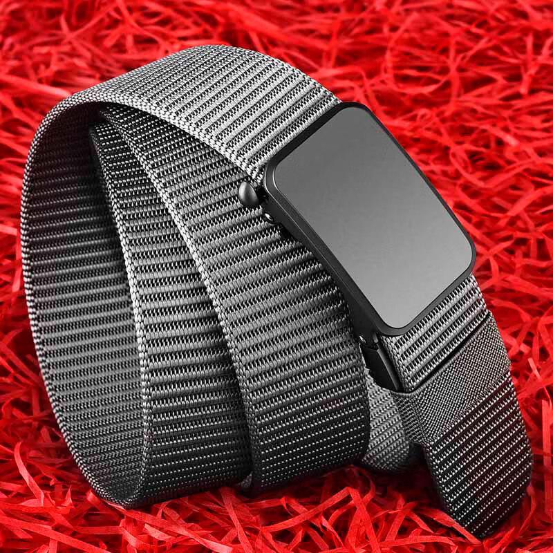 JEVI Men s Automatic Buckle Canvas Nylon Belt 120cm