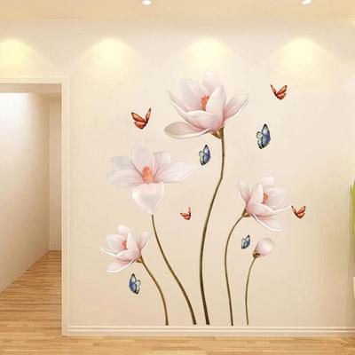 PVC abnehmbare 3D-Blumen-Wandaufkleber, Wohnzimmer, Schlafzimmer, Heimdekoration, DIY, Blumenreben, Kunst-Dekor, Wandaufkleber, Wandbilder