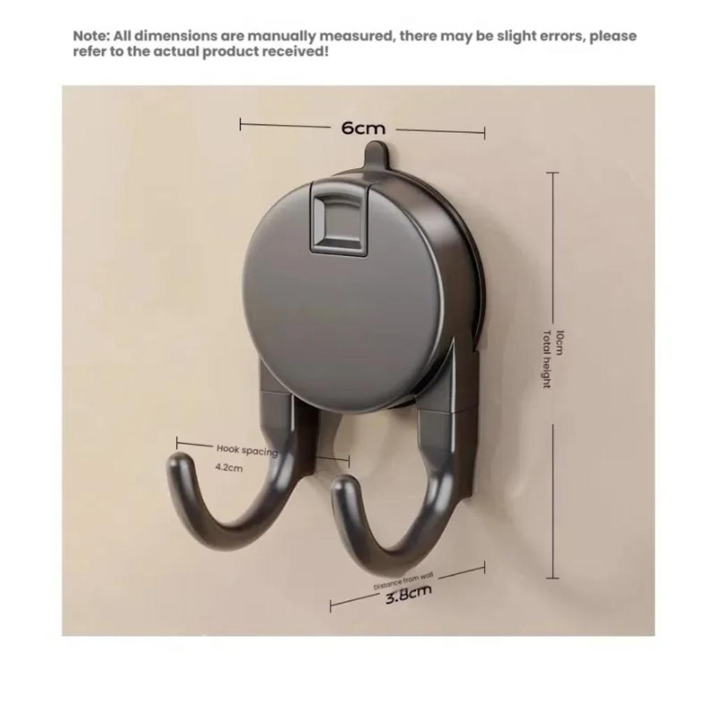 Suction Cup Hook No Drilling Required Bathroom Hooks Kitchen Door Back Clothes Hook Dual Hooks Strong Load-bearing Hooks