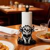 1Pcs Cute Cartoon Kitchen Towel Rack Cattle Wooden Base Tissue Holder Desktop Decoration Food Wrap Storage Rack