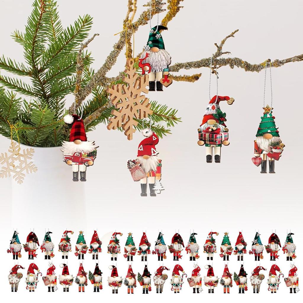 16Pcs Christmas Nutcracker Soldier Wooden Pendant Xmas Tree Hanging Ornament Navidad Christmas Decoration for Home New Year Gift