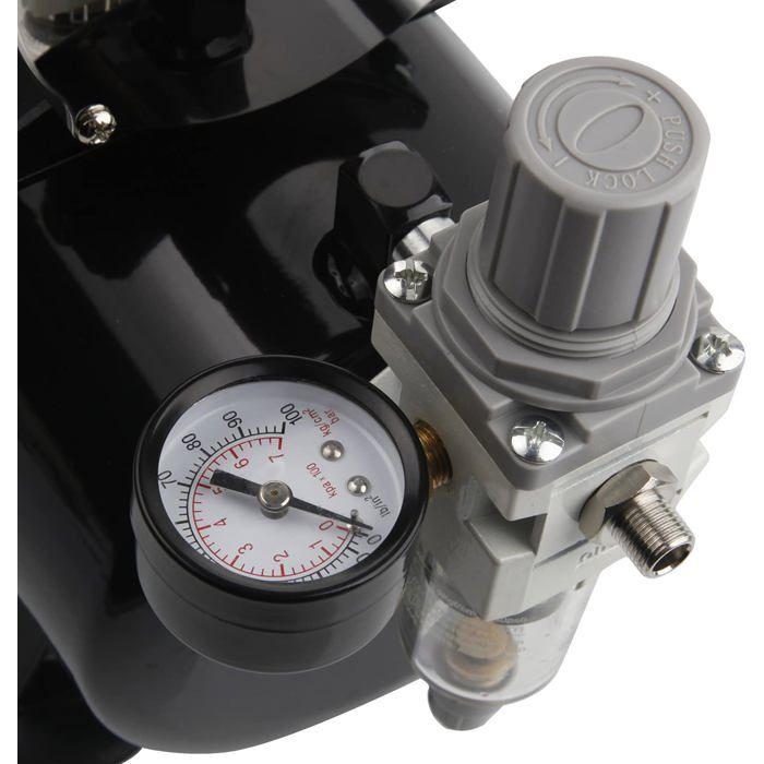 Airgoo AG-326 Deluxe Airbrush kompresor se dvěma chladicími ventilátory a 3L vzdušníkem, regulátor, odlučovač vlhkosti pro koníčky, tetování, gra
