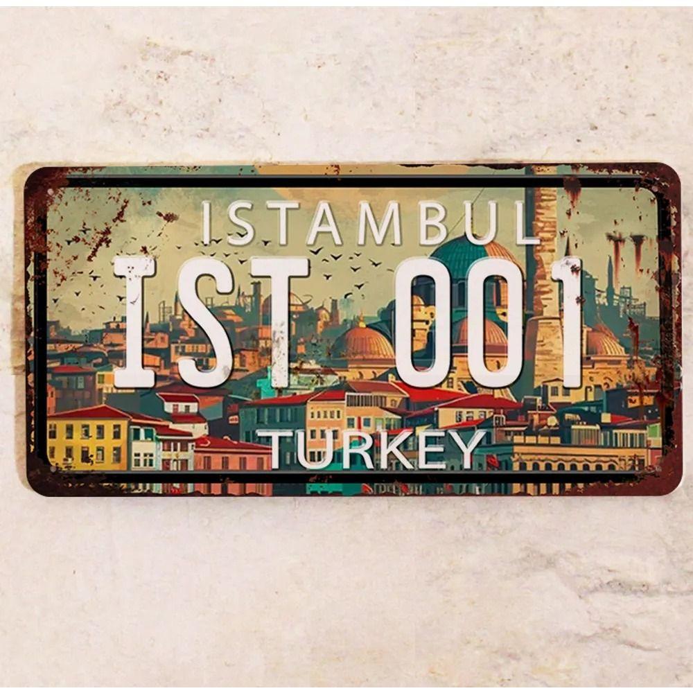 

Istanbul Turkey Souvenir License Plate 15x30cm, Metal Car Decor Gift