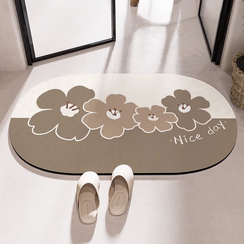 Customizable Size Diatom Mud Absorbent Floor Mat Bathroom Door Cushion Non-slip Toilet Mat Toilet Yiwu Carpet