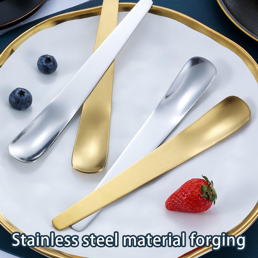 Lingură Desert Tort Agitare Ceai Plat Lingură de Înghețată Tacâmuri Metal Integrate Margine Netedă Mâner Lung Polonice Picnic