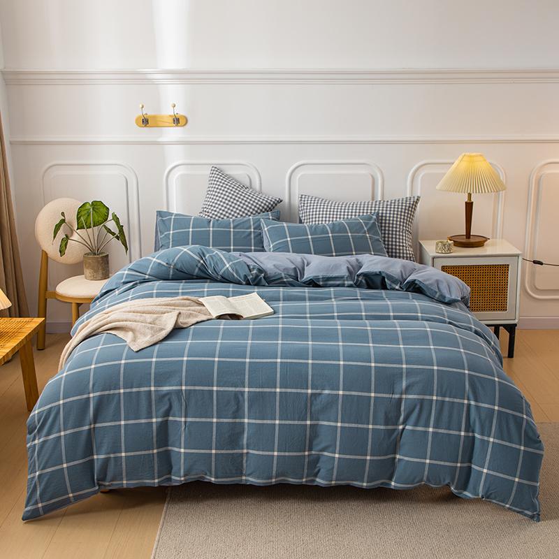 1Pc Pure Cotton Comforter Cover For Double Bed Checkered Duvet Cover Single/Queen/King Housse De Couette Without Pillowcase