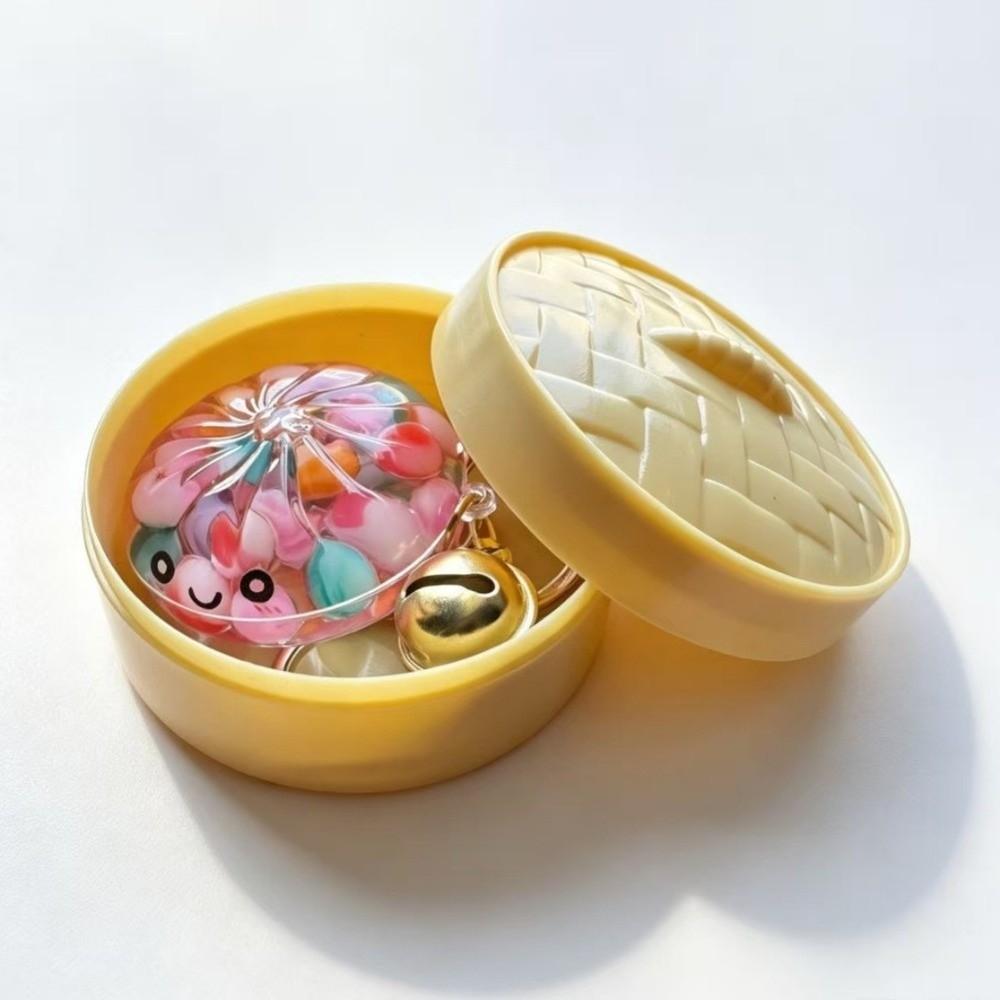 Cute Cartoon Miniature Bun Keychain Acrylic Baozi Pendant Steamed Bun Pendant Purse Accessory