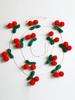Handmade Crochet Cherry Garland,Cute Fruit Banner for Wall Decor,Nursery/Baby Shower/Wedding Party Decoration,Boho Hanging Decor