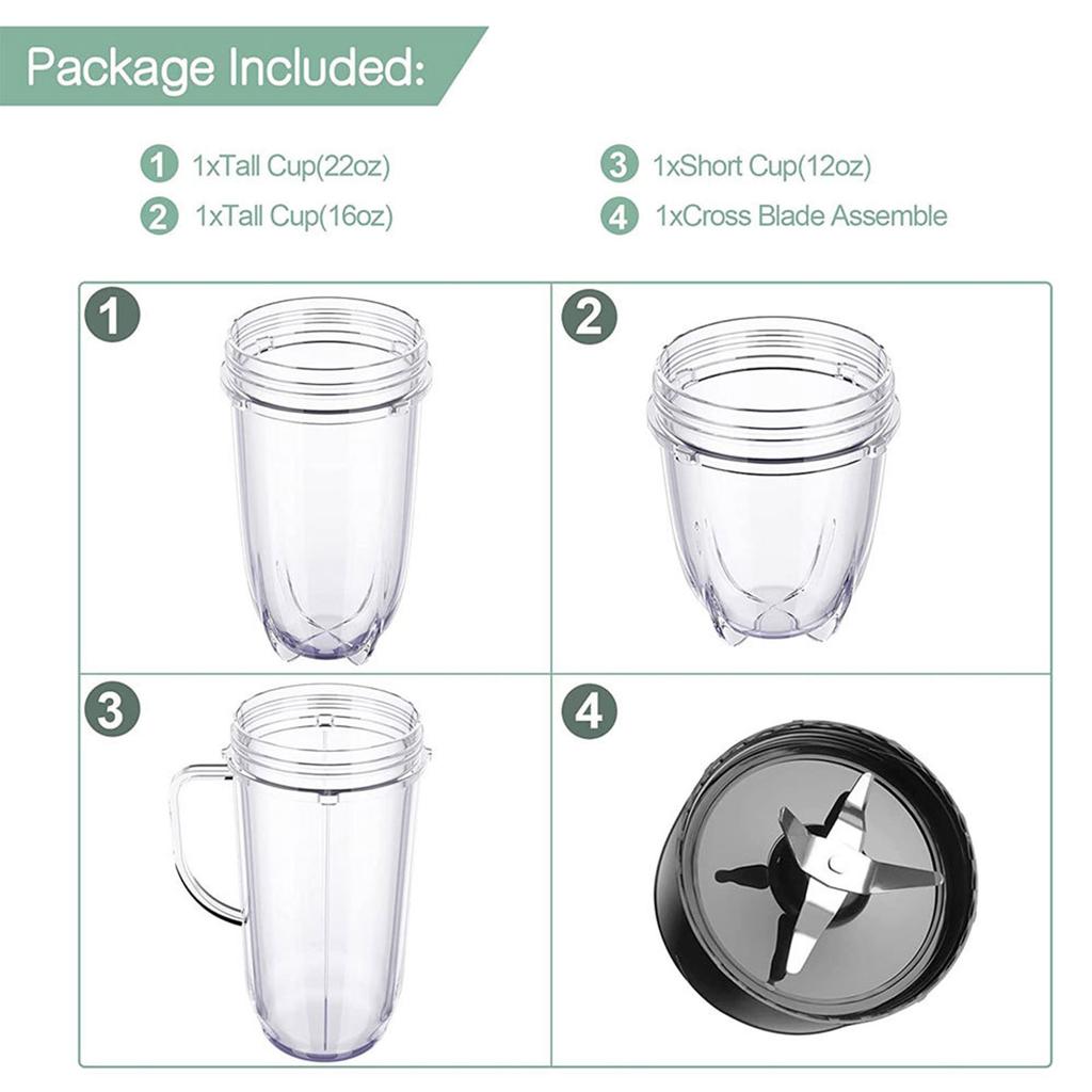 12/16/22oz Electric Juicer Cup Mug with Extractor Blade Lid For MB Blender Replacement Juicer Restaurant Bar Juicer Cup