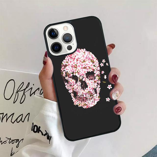 Retro Pattern Flower Skull Coque Shell For iPhone 17 Air 15 16e 14 13 12 Pro Max 11 Pro Max Plus Phone Case Cover