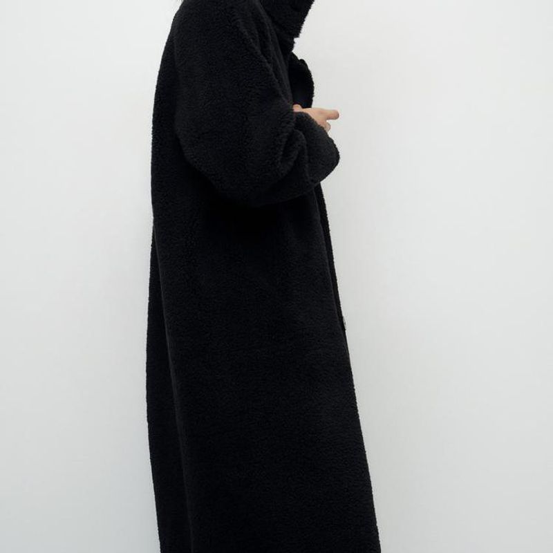 Autumn and Winter New Women clothes Western Style Fleece Long Long sleeve Stand Collar Temperament Coat Outerwear 8372301