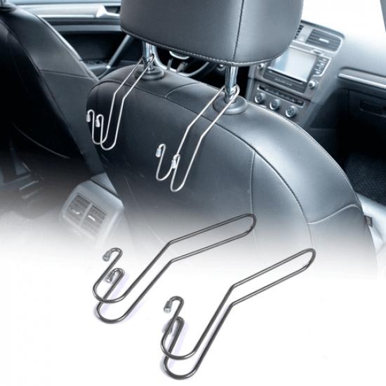 2Pcs Metal Seat Headrest Hook Organizer Shopping Bag Holder Hanger for All Car