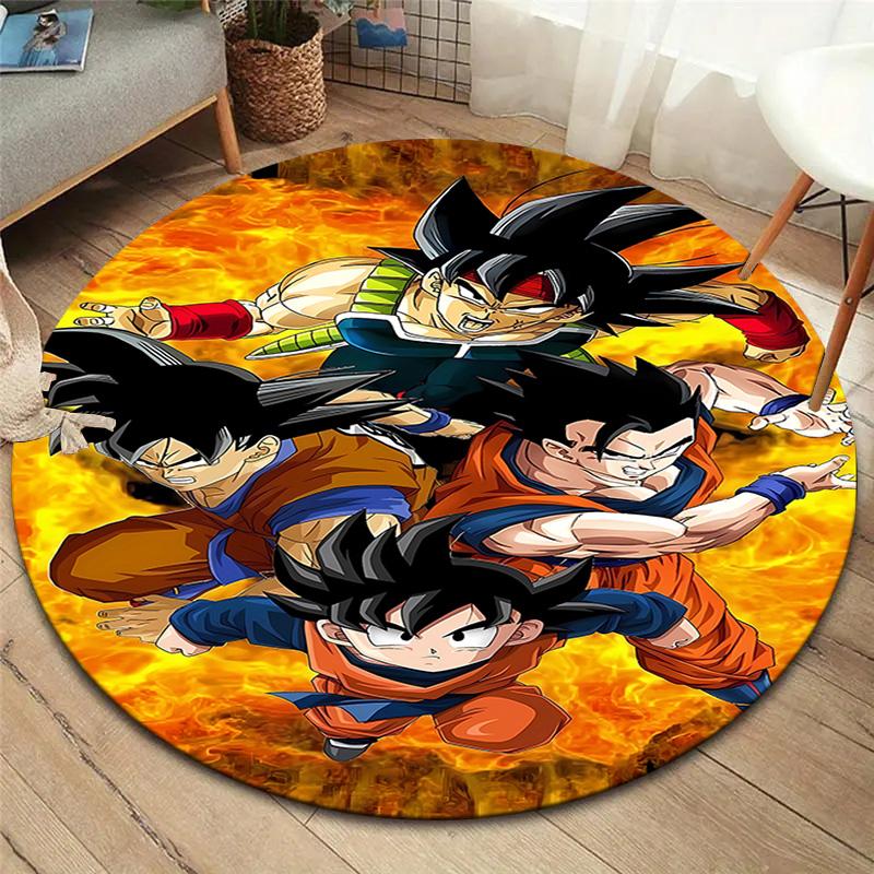 Dragon Ball Super Round Area Rug Carpet Rug For Living Room Bedroom Sofa Playroom Decor Nonslip Floor Mat