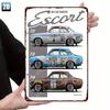 Racing Car Retro Style Metal Decorative Painting for Garage Room Decor
