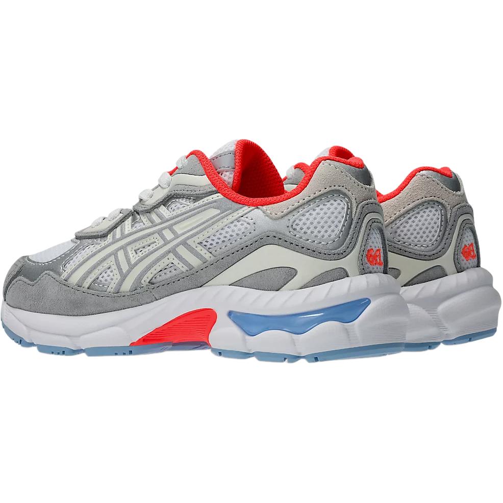 Asics Gel NYC PS Bianco Blu Piemonte Rosso Scarpe da Ginnastica per Bambini Grigio Piemonte 1204A176-102