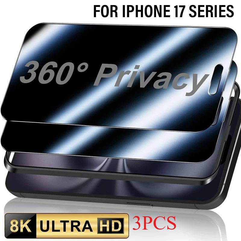 

3 pçs anti espião protetores de tela macia para iphone 17 pro max capa completa privacidade filmes de hidrogel macio para iphone17 17air 17pro iphone 11