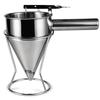 Stainless Steel Pancake Cake Batter Dispenser Piston Funnel, Cream Dosing Dispenser Funnel, Sauce Oil Wine Funnel, Takoyaki Making Funnel With Stand,