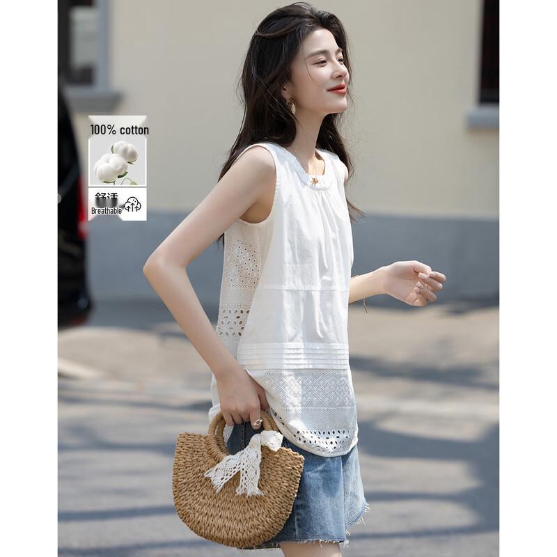 Элегантная хлопковая блузка без рукавов Demana Gardenia L