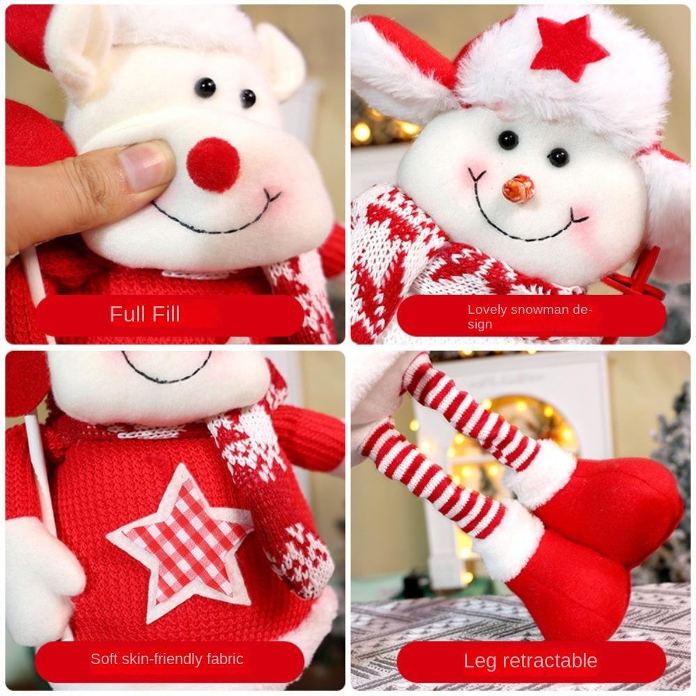 Santa Claus Christmas Telescopic Doll Standing Posture Snowman Elk Decoration  Wall Decoration
