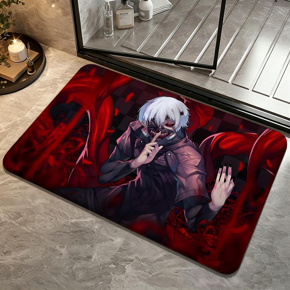 Anime-Tokyo GhoulS Floor Mat Bedroom Carpet, Bathroom Foot Mat, Doormat, Non-Slip Absorbent Multi-Use