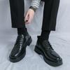European and American Leather Shoes Men's Outdoor Street Commuting Casual Shoes Spring and Autumn New Fashion Retro Heightening Platform Business Men