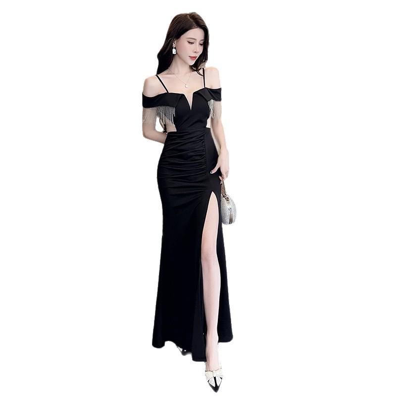 Japanese Style One-Shoulder Spaghetti Strap Dress for Nightclub and Spa